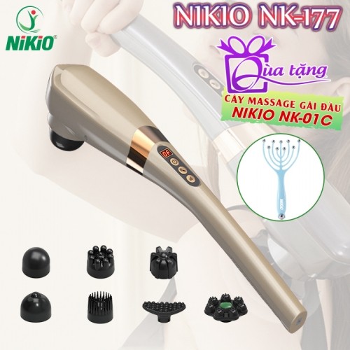 Máy massage lưng cầm tay Nikio NK-177 - 7 đầu massage, 15 chế độ