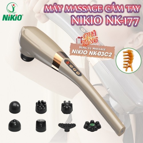 Máy massage lưng cầm tay Nikio NK-177 - 7 đầu massage, 15 chế độ