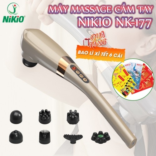 Máy massage lưng cầm tay Nikio NK-177 - 7 đầu massage, 15 chế độ