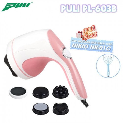 Máy massage cầm tay Puli PL-603B - 4 đầu hồng ngoại sưởi ấm