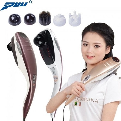 Máy massage cầm tay cá mập 6 đầu Puli PL-610B - Điện tử - tay cầm dài dễ sử dụng