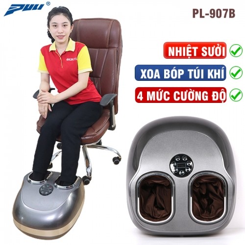 Máy massage chân Hàn Quốc Puli PL-907B lực bóp mạnh, kèm nhiệt giảm đau nhức chân hiệu quả
