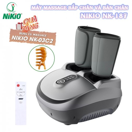 Máy massage bàn chân và bắp chân Nikio NK-187 - Màu xám chuột