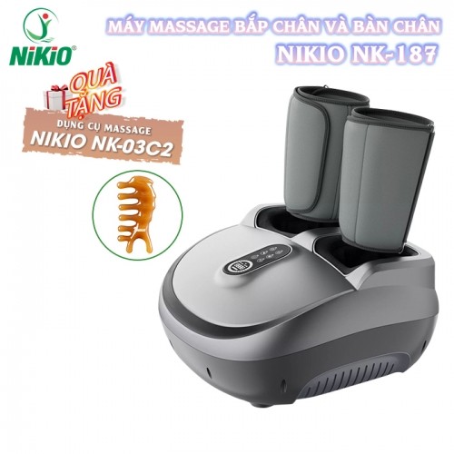 Máy massage bàn chân và bắp chân Nikio NK-187 - Màu xám chuột