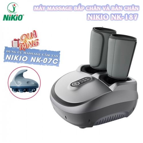 Máy massage bàn chân và bắp chân Nikio NK-187 - Màu xám chuột