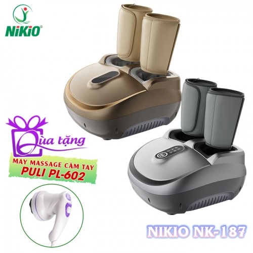 Máy nén ép khí trị liệu đau mỏi chân 2in1 Nikio NK-187, giải đau nhức lòng bàn chân và bắp chân