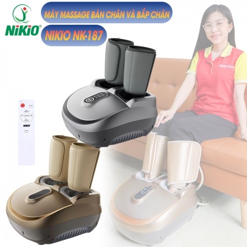 Máy nén ép khí trị liệu đau mỏi chân 2in1 Nikio NK-187, giải đau nhức lòng bàn chân và bắp chân