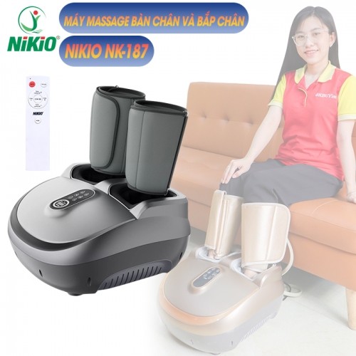 Máy massage bàn chân và bắp chân Nikio NK-187 - Màu xám chuột