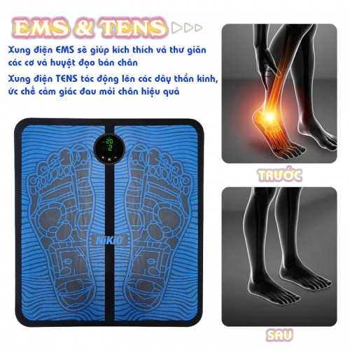 Máy massage chân xung điện TENS EMS Nikio NK-106