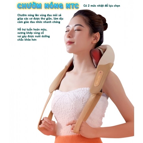 Máy massage cổ vai gáy pin sạc chườm nóng NTC Nikio NK-139