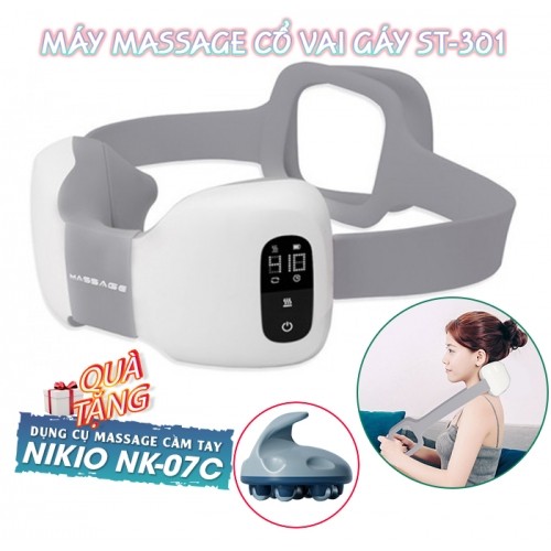 Máy massage xoa bóp ấn huyệt trị liệu cổ vai gáy pin sạc ST-301 - Hàng cao cấp