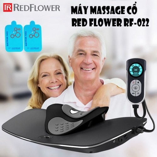 Máy massage cổ RED FLOWER RF-022 - Công nghệ áp suất khí kéo giãn cột sống cổ và xung điện trị liệu đau nhức cổ