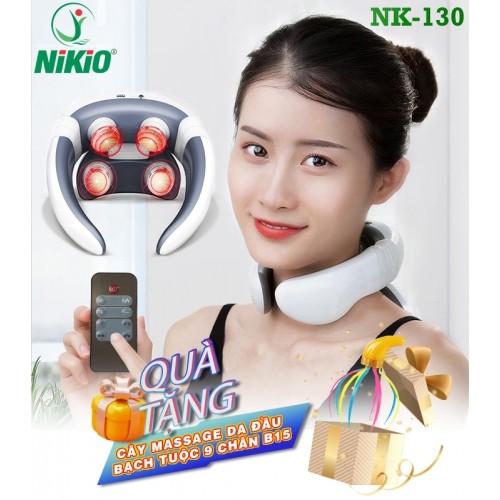 Máy massage cổ xung điện 4D Nikio NK-130 - 5 chế độ, 9 cường độ xung điện giảm đau nhức cổ, gáy