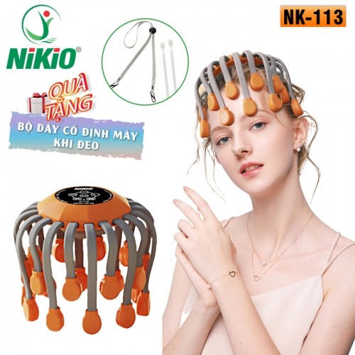 Máy massage đầu bạch tuộc 20 chân Nikio NK-113 - Massage thư giãn giảm đau nhức đầu, tăng tuần hoàn máu, giảm stress