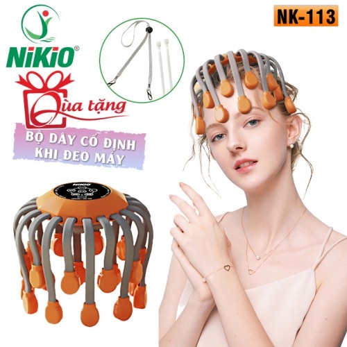 Máy massage đầu bạch tuộc 20 chân Nikio NK-113 - Massage thư giãn hỗ trợ giảm đau nhức đầu, hỗ trợ tăng tuần hoàn máu, giảm stress