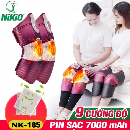 Máy massage đầu gối rung nóng pin sạc Nhật Bản Nikio NK-185 - Hỗ điều trị đau nhức mỏi đầu gối, bắp chân, đùi