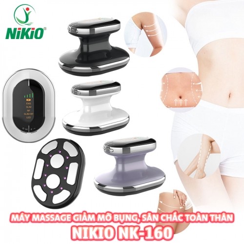 Máy Massage Giảm Mỡ Bụng Nikio NK-160 Loại Cầm Tay Sóng RF, EMS - Giúp Săn Chắc Body