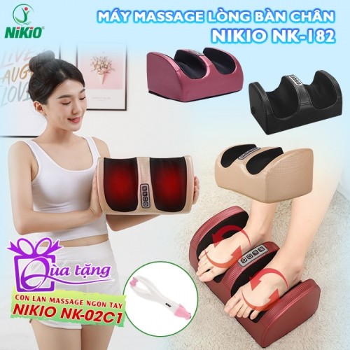 Máy massage chân Nikio NK-182, mát xa bi xoay 360 độ và nhiệt hồng ngoại