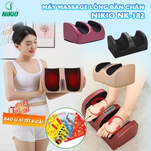 Máy massage chân Nikio NK-182, mát xa bi xoay 360 độ và nhiệt hồng ngoại