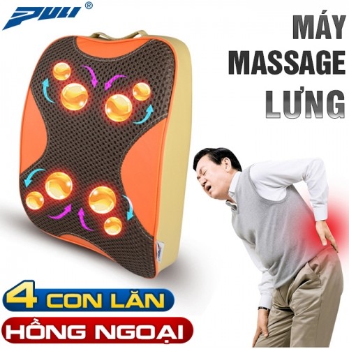 Máy massage lưng hồng ngoại xoay day ấn 8 bi Hàn Quốc Puli PL-803A-W