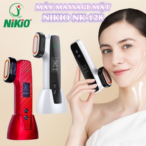 Máy massage mặt ion Nikio NK-128 - Đẩy tinh chất, điện di nóng lạnh RF
