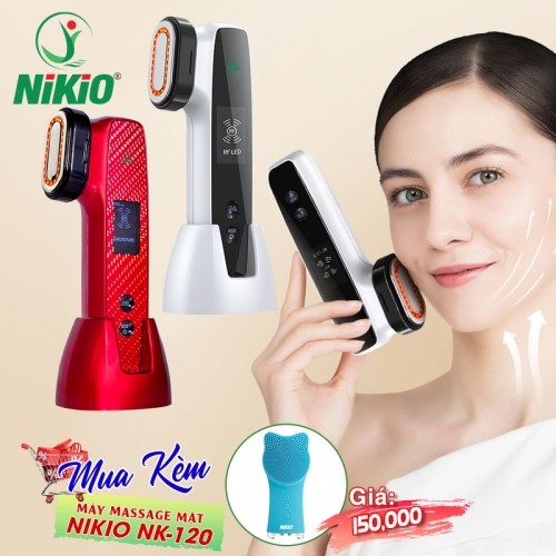 Máy massage mặt ion Nikio NK-128 - Đẩy tinh chất, điện di nóng lạnh RF
