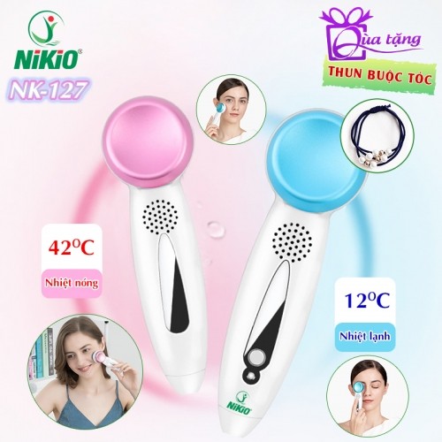 Búa nóng lạnh 2 đầu massage mặt và mắt cầm tay mini Nikio NK-127