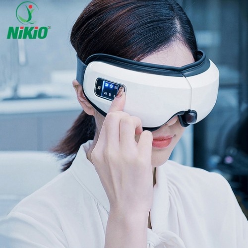 Máy massage mắt Nikio NK-116 - Giảm đau nhức mỏi mắt với nhiệt nóng, xoa bóp áp suất khí, rung, bluetooth nghe nhạc