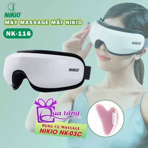 Máy massage mắt bluetooth Nikio NK-116 - Hỗ trợ giảm đau nhức mỏi mắt, thâm quần mắt