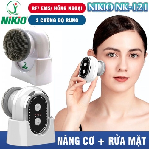 Máy rửa mặt massage Nikio NK-121 - Nâng cơ điện di tinh chất kết hợp rửa mặt