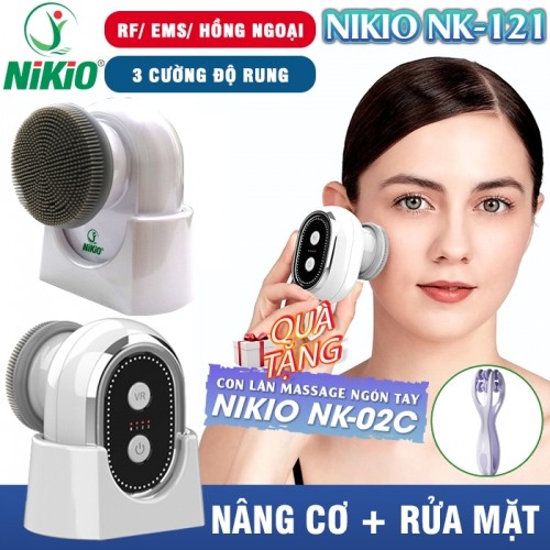 Máy rửa mặt massage Nikio NK-121 - Nâng cơ điện di tinh chất kết hợp rửa mặt