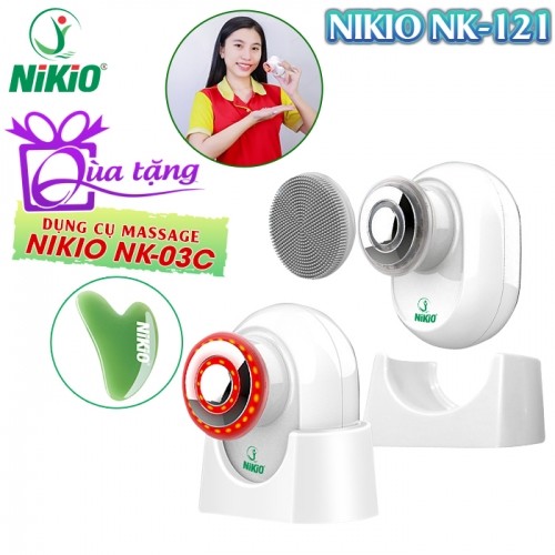 Máy rửa mặt massage Nikio NK-121 - Hỗ trợ nâng cơ điện di tinh chất kết hợp rửa mặt