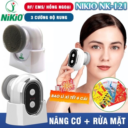 Máy rửa mặt massage Nikio NK-121 - Nâng cơ điện di tinh chất kết hợp rửa mặt