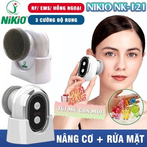 Máy rửa mặt massage Nikio NK-121 - Nâng cơ điện di tinh chất kết hợp rửa mặt