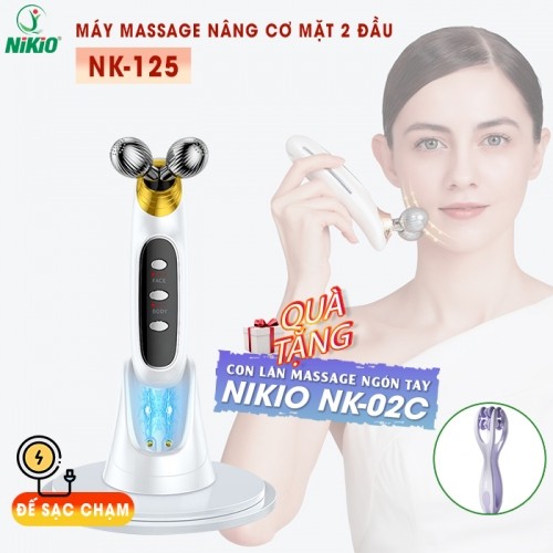 Máy nâng cơ mặt 2 đầu Nikio NK-125 - Massage EMS săn chắc da toàn thân và tạo cằm Vline