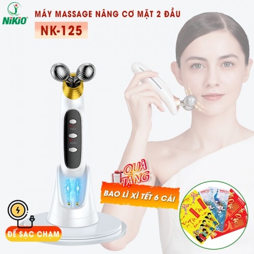 Máy nâng cơ mặt 2 đầu Nikio NK-125 - Massage EMS săn chắc da toàn thân và tạo cằm Vline