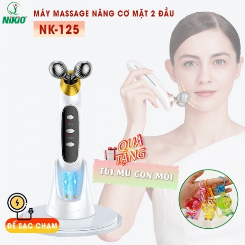 Máy nâng cơ mặt 2 đầu Nikio NK-125 - Massage EMS săn chắc da toàn thân và tạo cằm Vline