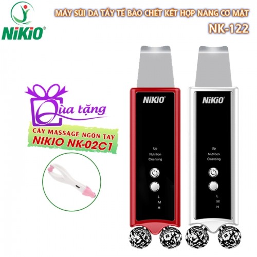 Máy sủi da tẩy tế bào chết Nikio NK-122 - Kết hợp hỗ trợ nâng cơ mặt 2in1, dòng cao cấp