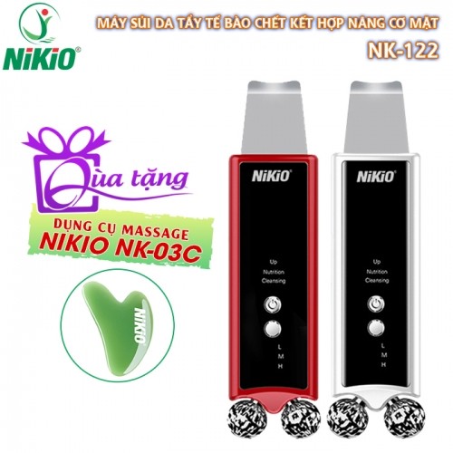 Máy sủi da tẩy tế bào chết Nikio NK-122 - Kết hợp hỗ trợ nâng cơ mặt 2in1, dòng cao cấp