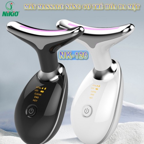 Máy massage nâng cơ, trẻ hóa da mặt Nikio NK-126 - Công nghệ điện di EMS, rung nóng, ion và ánh sáng IPL