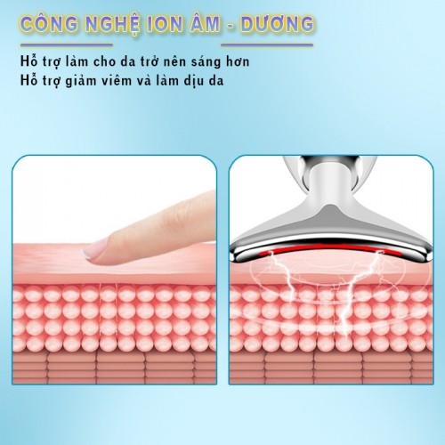 Máy massage nâng cơ trẻ hóa da mặt công nghệ ion âm dương Nikio NK-126