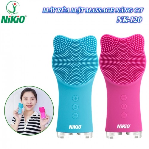 Máy massage mặt, rửa mặt Nikio NK-120 - Đầu silicon cao cấp, tay cầm chắc chắn