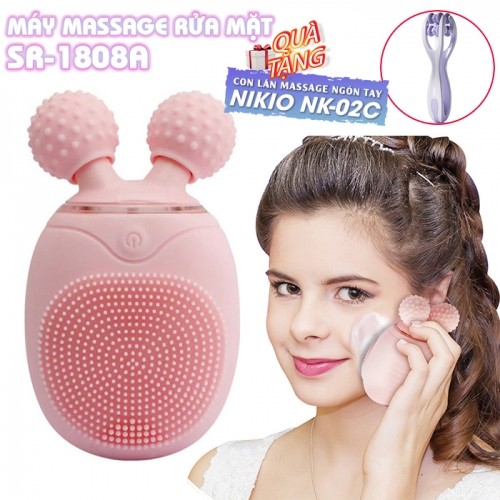 Máy massage rửa mặt mini kết hợp tạo cằm Vline SR-1808A, chống thấm nước