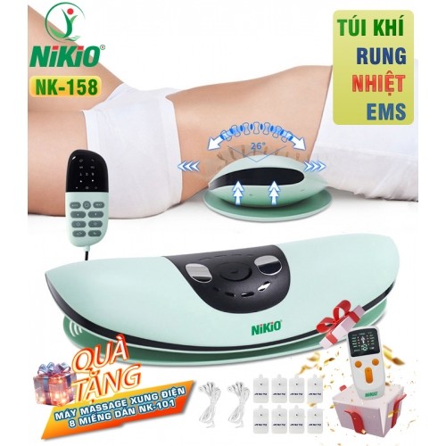 Máy massage thắt lưng và kéo giãn cột sống lưng pin sạc Nikio NK-158, hỗ trợ điều trị các bệnh lý về cột sống lưng, thoát vị đĩa đệm