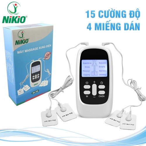 Máy massage xung điện 4 miếng dán pin sạc Nikio NK-100