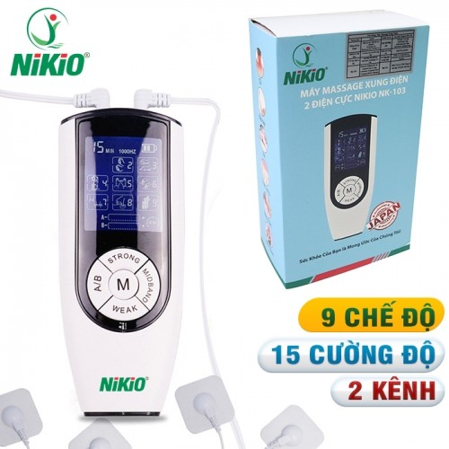 Máy massage xung điện 2 điện cực song song Nikio NK-103 - 4 miếng dán