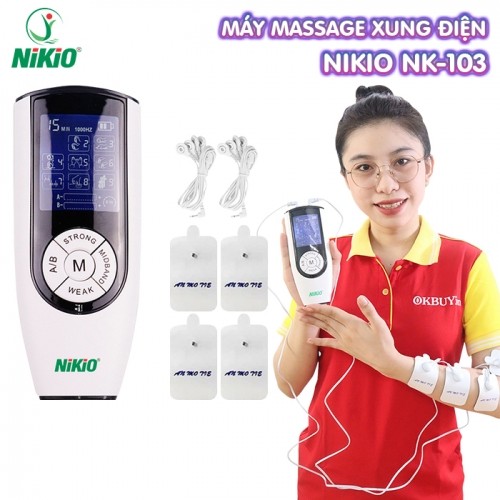 Máy massage xung điện 2 điện cực song song Nikio NK-103 - 4 miếng dán