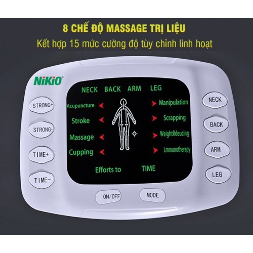 Máy massage xung điện 4 miếng dán và dép massage chân Nikio NK-105