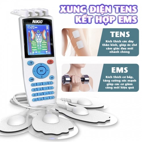 Máy massage xung điện TENS và EMS Nikio NK-103A