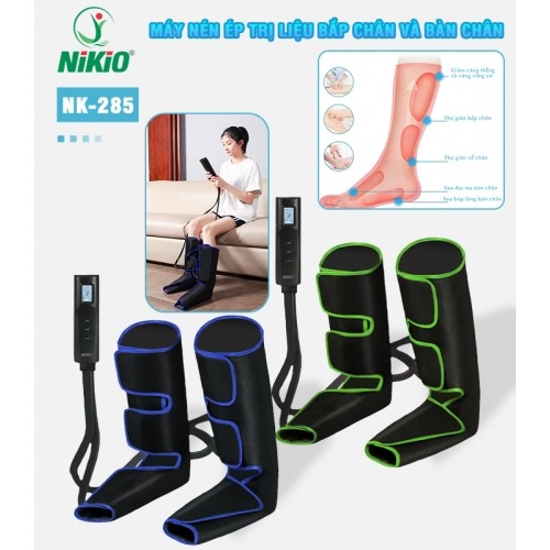 Máy nén ép trị liệu suy giãn tĩnh mạch bắp chân và bàn chân Nikio NK-285 - Giảm đau nhúc và tê nhức chân